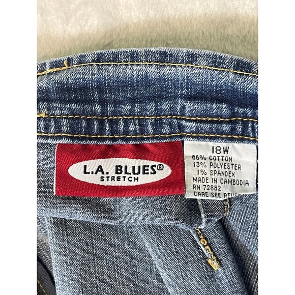 L.A, Blues womens plus size 18W stretch denim jean long skirt split 13" and leng - Picture 10 of 16